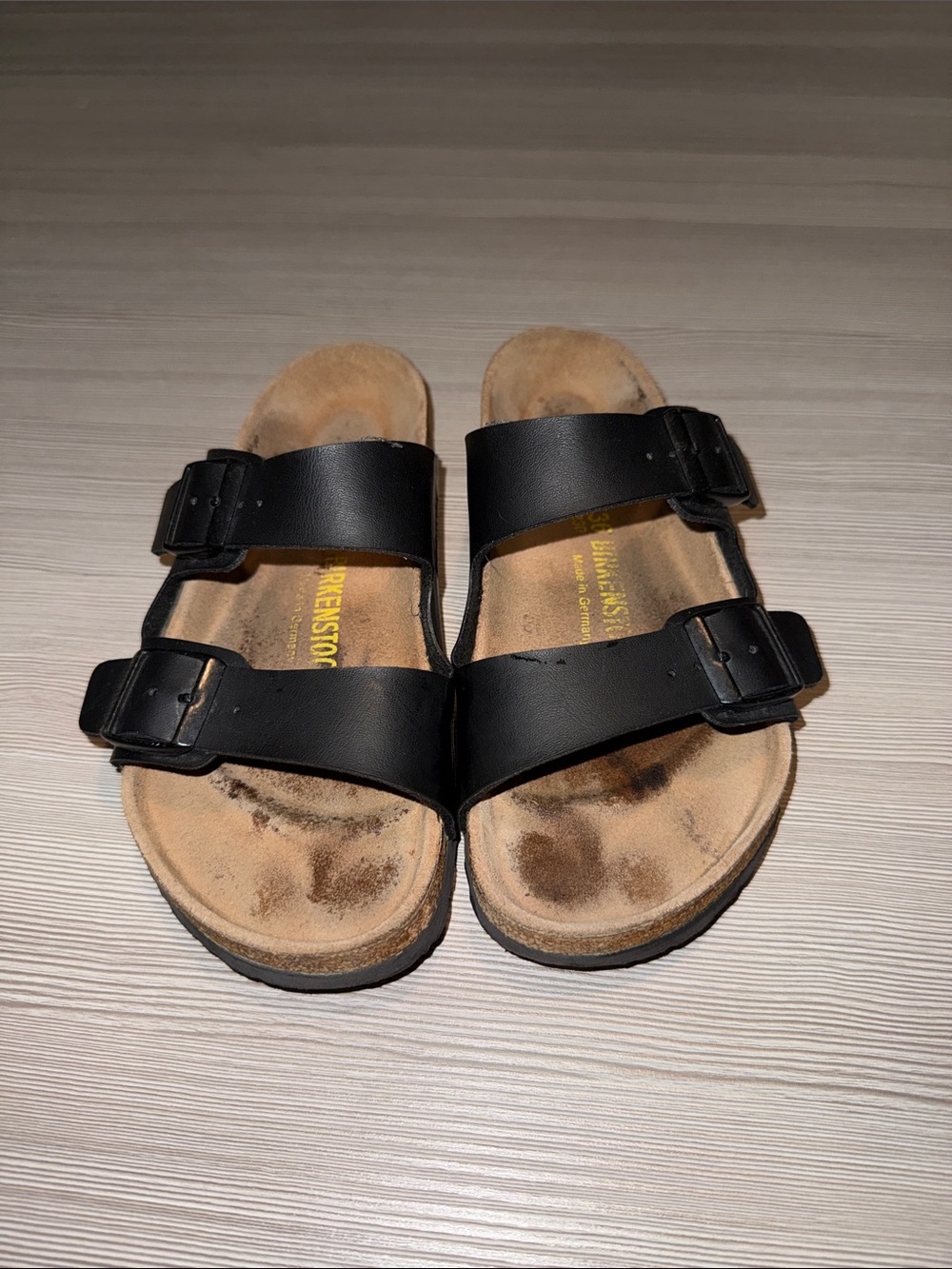 Birkenstock Arizona Black Two-Strap Adjustable Buckle Sandals